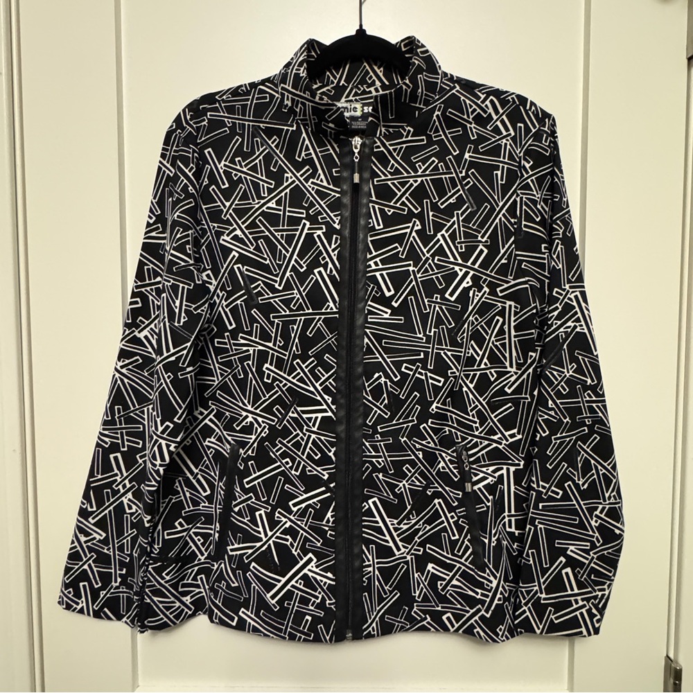 Jamie Sadock Black and White Abstract Golf Jacket